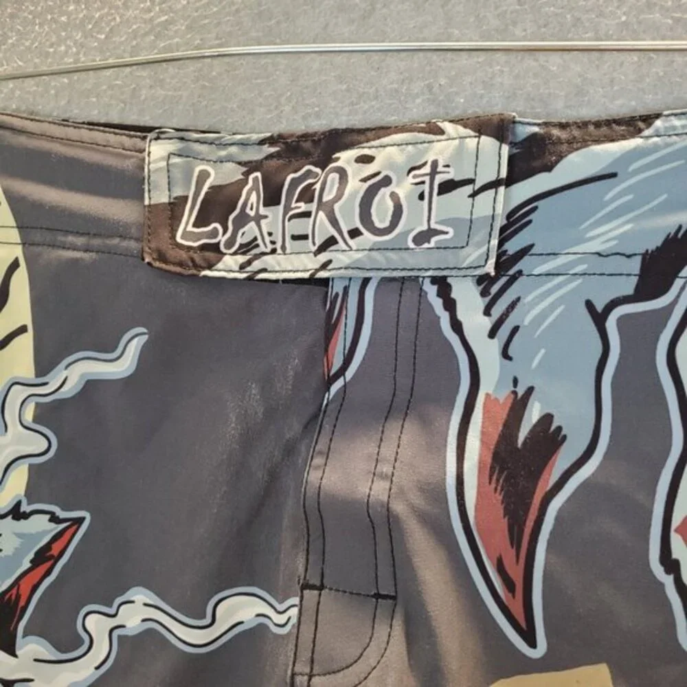 Lafroi Agile Men Swimwear M Gray Board Shorts Warewolf‎ Artwork Graphic
